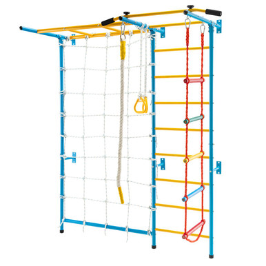 7-in-1 Indoor Jungle Gym Steel Home Playground with Monkey Bars