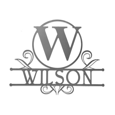 Personalized Monogram Metal Name Sign - 15 inch raw steel