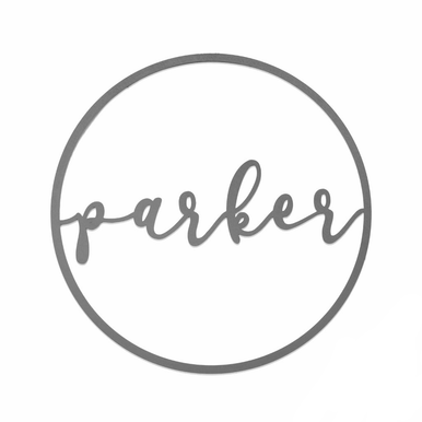 Personalized Minimalist Metal Circle Name Sign - 15-Inch steel