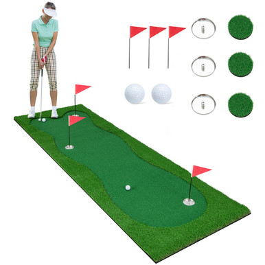 10 x 3.3-Foot Golf Putting Green with Realistic Artificial Grass Turf
