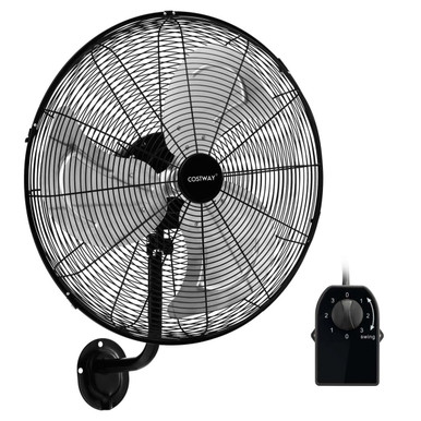 20-Inch Wall-Mounted Fan with 3 Fan Speeds & Adjustable Tilt Head