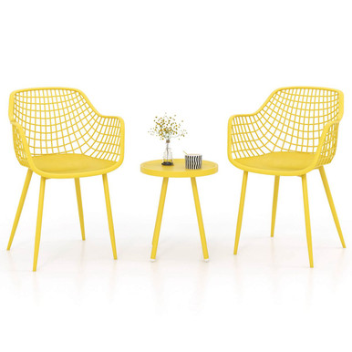 3-Piece Yellow Patio Chair Set
