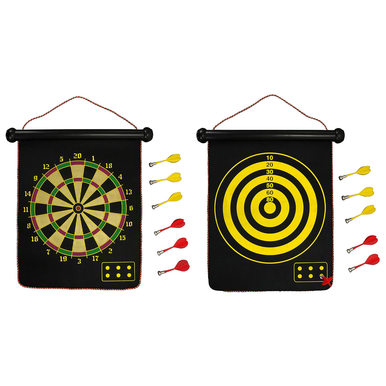 Double-Sided Magnetic Roll-up Dart Board & Bullseye Game