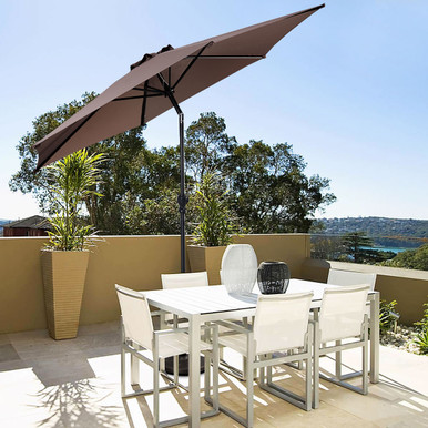 Goplus 9ft. Market Steel Patio Umbrella