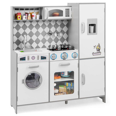 Pretend Play Kitchen for Kids with Real Sounds & Lights
