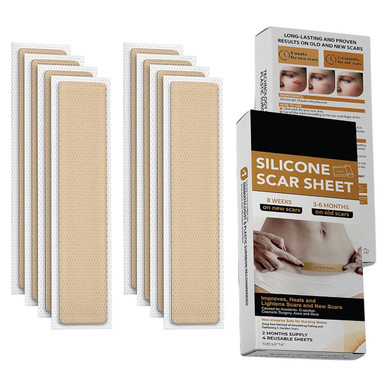 Silicone Scar Sheet, 5.9 x 1.6-Inch, 4 ct. (2-Pack)