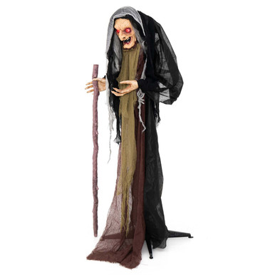 5-Foot Animatronic Witch with Pre-Recorded Phrases