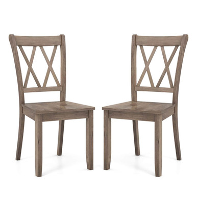 Wooden Farmhouse Dining Chairs (Set of 2)