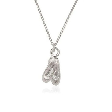 18-Inch Sterling Silver Ballet Slippers Pendant & Chain