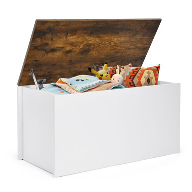 Flip-Top Storage Chest with Self-Hold Cover and Pneumatic Rod