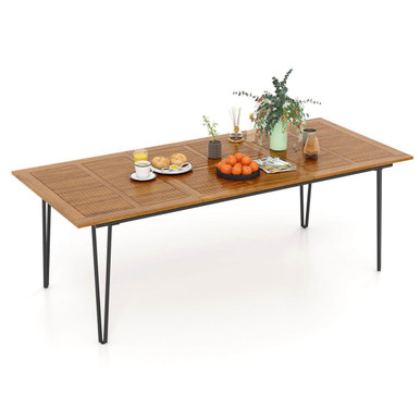 86.5" Outdoor Dining Table with Acacia Wood