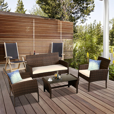 Patio Rattan Furniture Set (4-Pieces)