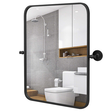 Metal-Framed Adjustable Wall-Mounted Mirror
