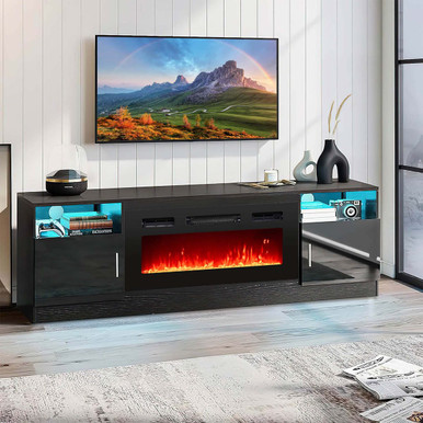 36-Inch 5,000 BTU Electric Fireplace with LED Light Strips