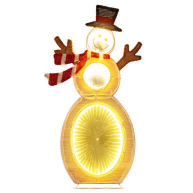 2.6-Foot Lighted Snowman with LED Lights & Metal Stand
