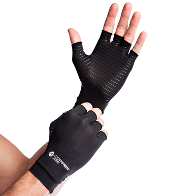 Copper Joe® Half-Finger Copper-Infused Arthritis Compression Gloves (1-Pair) - Small