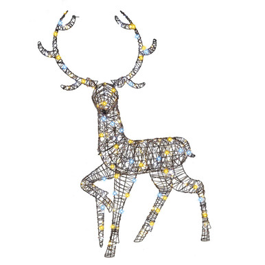 4.6-Foot Pre-Lit Christmas Reindeer with 170 Cold & Warm LED Lights