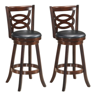 Wooden Oval Design 29-Inch Height Swivel Bar Stools (Set of 2)