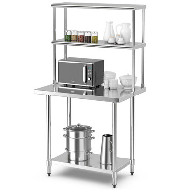 36'' Stainless Steel Table with Overshelves