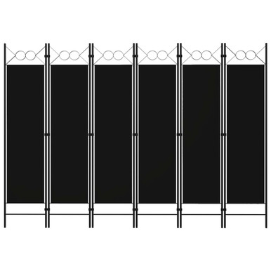 6-Panel Room Divider Black 94.5"x70.9"