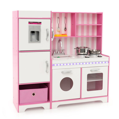 Kids' Kitchen Playset with Adjustable LED Lights