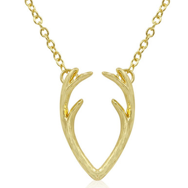 18-Inch Yellow Gold-Tone Antler Necklace