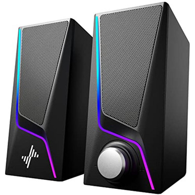 Computer Speakers with 6 Lighting Modes (Set of 2)