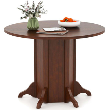 Round Dining Table with Pedestal Base for 4-6 People