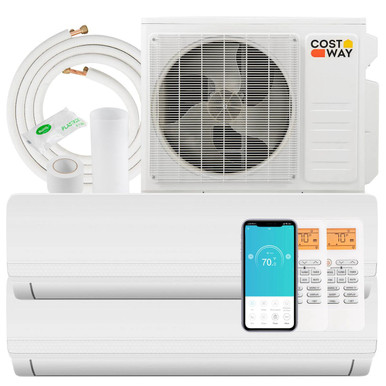 18000-BTU 2-Zone 20 SEER2 Mini Split AC with Heat Pump - 18K BTU (18000 BTU ASHR)- 9K&12K