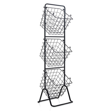 3-Tier Wire Basket Stand Storage Organizer