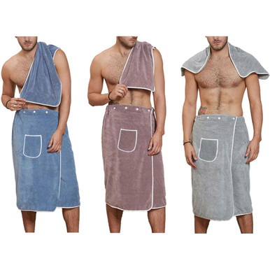 Men's 2-Piece Bathrobe Towel Set