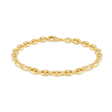 10-Inch 18K Gold Overlay Puff Mariner Anklet