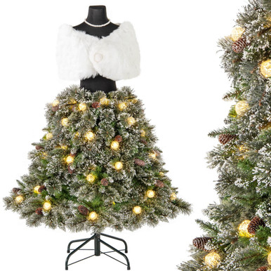5 ft Artificial Mannequin Christmas Tree with Warm White LED Lights