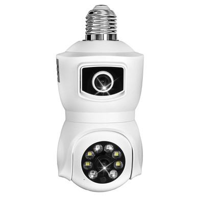 360-Degree 1080p Dual Lens E27 Wi-Fi Security Camera with Night Vision
