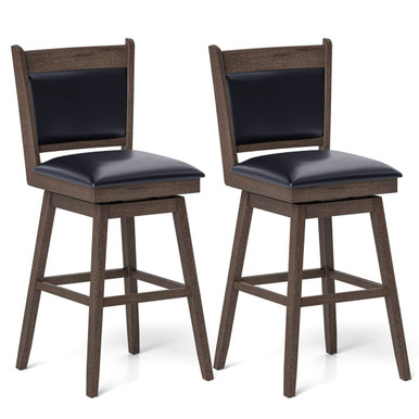 29" Rubber Wood Swivel Bar Stools (Set of 2)