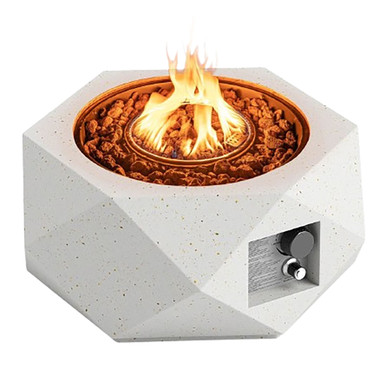 28-Inch Hexagon Terrazzo Propane Fire Pit