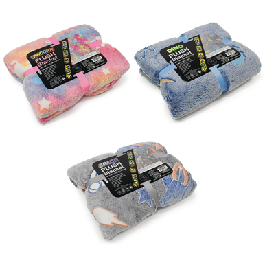 Glow-in-the-Dark Blankets and Pillows - Blanket + Pillow Set / Mermaid Set