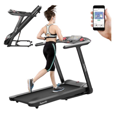 SuperFit 4.75HP Folding Bluetooth Treadmill with  Touch Screen