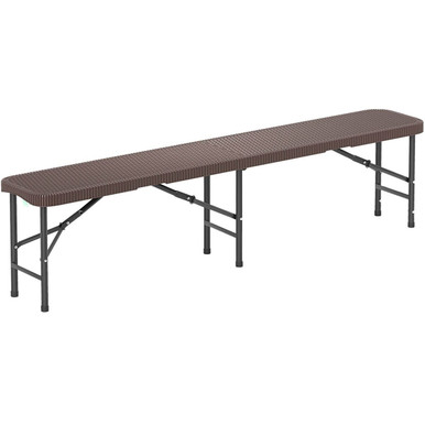 6-Foot Plastic Folding Bench with 1,320-Pound Capacity & Handle