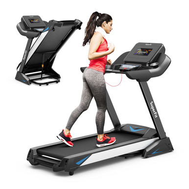 SuperFit 4.75HP Electric Folding Treadmill with APP Auto Incline Preset Program