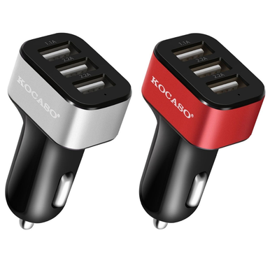 KOCASO® 3-Port 30W High-Speed Car Charger Adapter