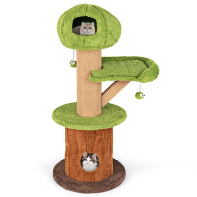 48-Inch Mushroom Condo Cat Tree with 2 Plush Perches