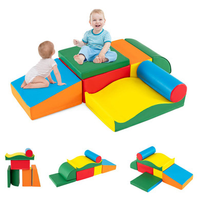 7-Piece Toddlers' Climbing Toys with EPE Foam & Removable PU Leather