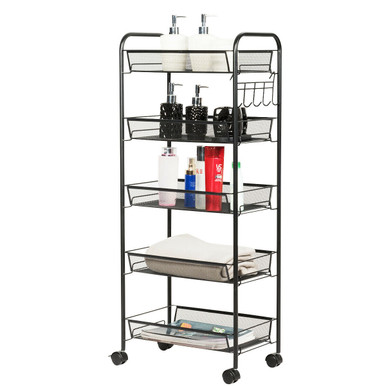 5-Tier Mesh Rolling Storage Utility Cart