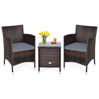3-Piece Outdoor PE Rattan Wicker Furniture Set
