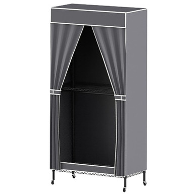 2-Tier Clothing Rack with Cover