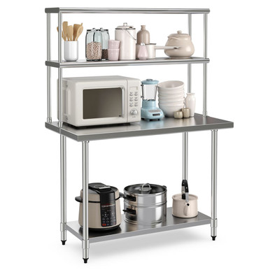 Stainless Steel Prep Table with Overshelves