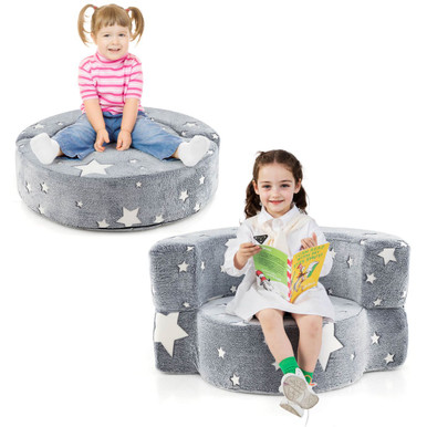 Kids Plush Couch with Machine Washable Cover