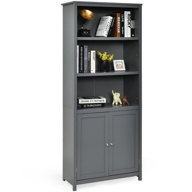 Standing Bookcase with Storage Cabinet