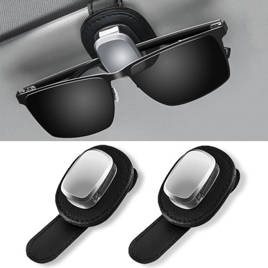 Leather Sunglasses Holder for Car Visor (2-Pack)